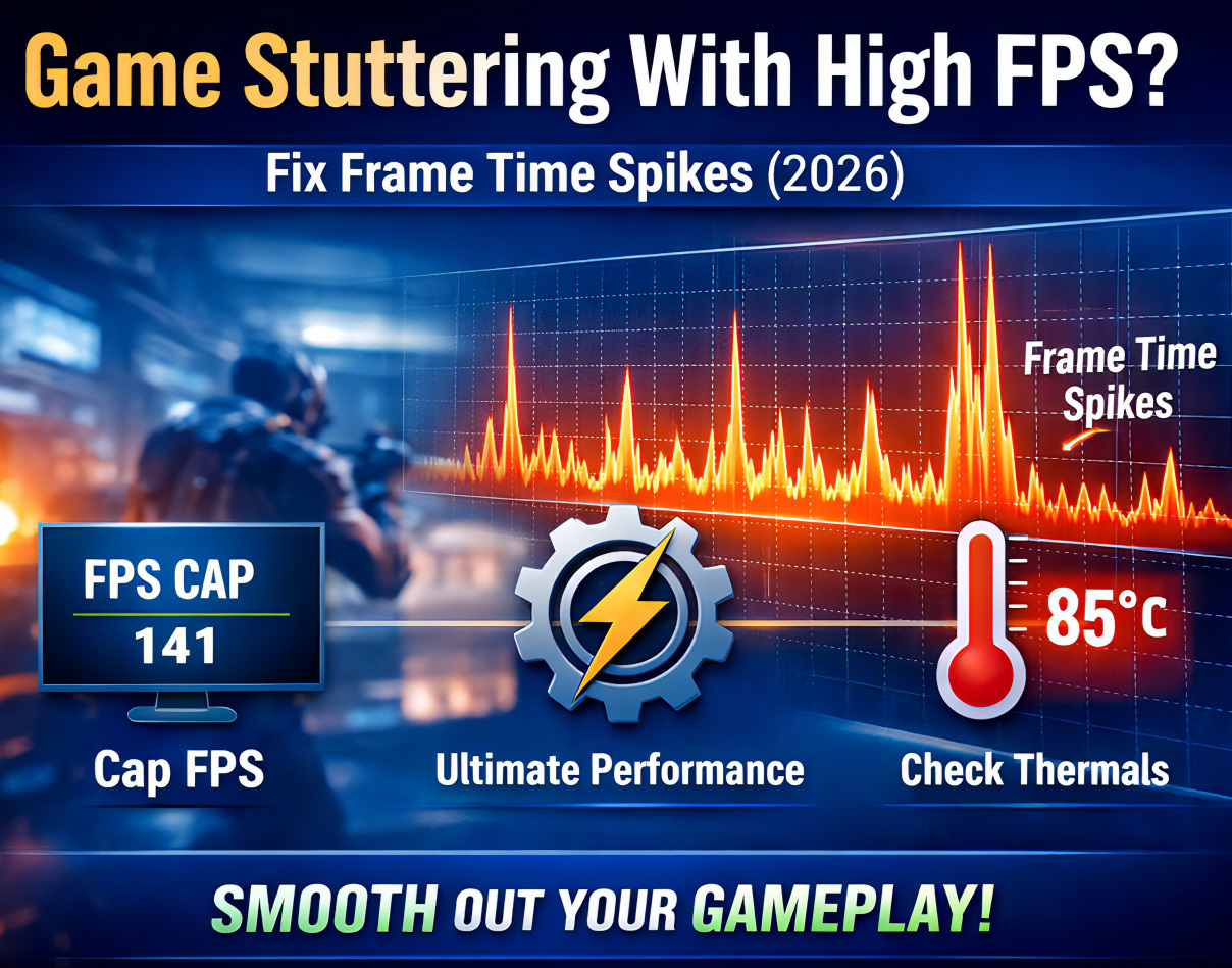 Game stuttering with high FPS frame time spike graph